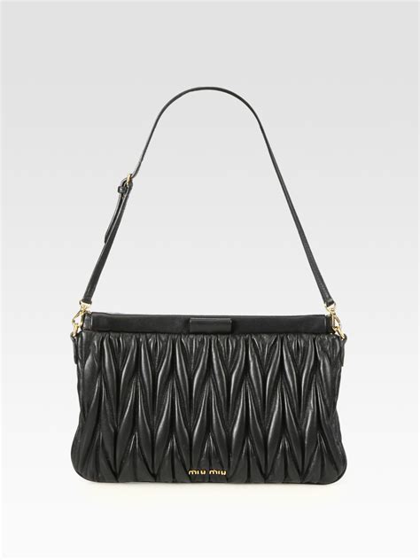 miu miu matelassé leather clutch|Black Matelassé Nappa Leather Clutch .